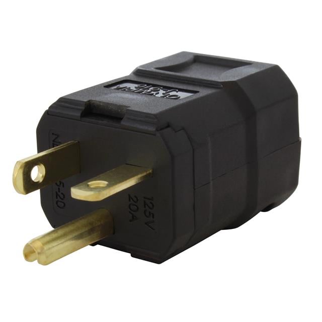 AC Connectors ASQ520P-BK AC WORKS® NEMA 5-20P Clavija de conexión, hojas macho 20A 125V