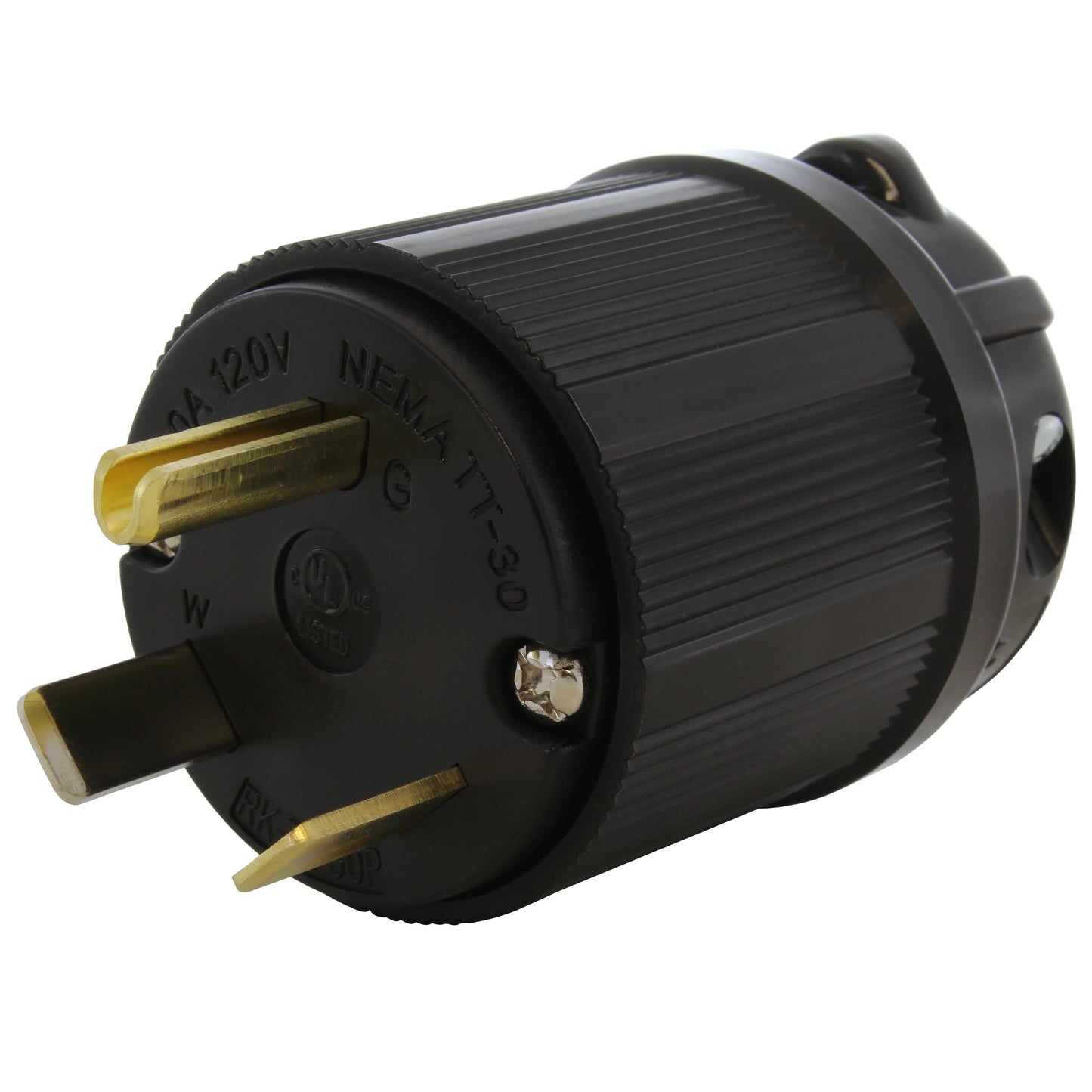 AC Connectors ASTT30P-S AC WORKS® NEMA TT-30P Clavija de conexión, hojas macho 30A 125V