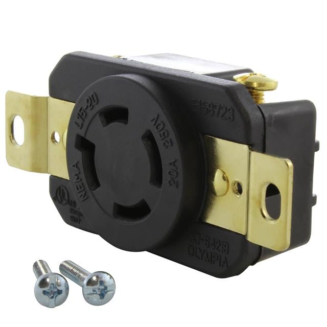 AC Connectors FML1520R AC WORKS® NEMA L15-20R Receptáculo, toma hembra 20A 250VCA, 3 fase