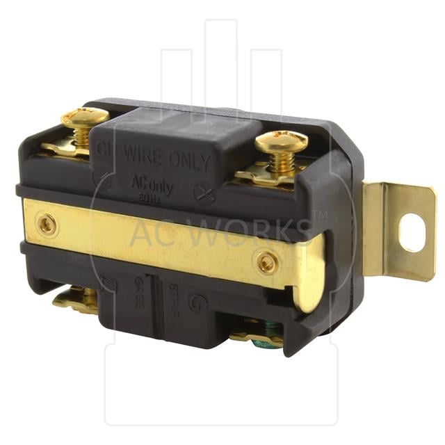 AC Connectors FML1530R AC WORKS® NEMA L15-30R Receptáculo, toma hembra 30A 250VCA, 3 fase