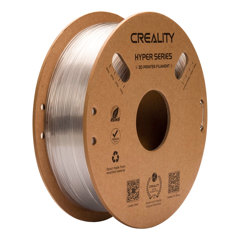Creality 3D HYPER-PETG TRANSPARENT 1KG - PETG (polietilenglicol tereftalato modificado) Transparente