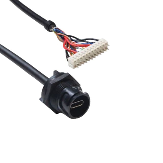 Bulgin PXP4043/C Buccaneer® 4000 Clavija de conexión USB C macho a clavija de conexión rectangular de 24 pos. 0.49' (150.0mm)