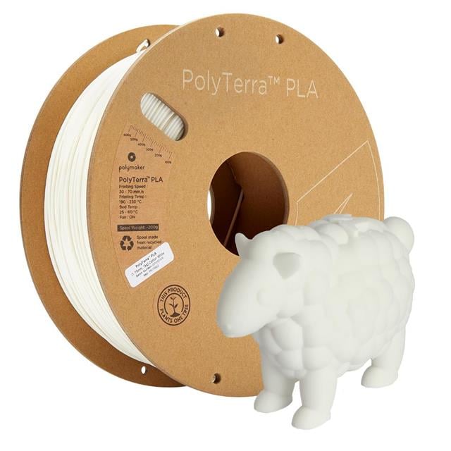 LulzBot RM-PL0322 Polymaker™ PolyTerra™ PLA PLA (polilactida) Blanco (Blanco algodón)