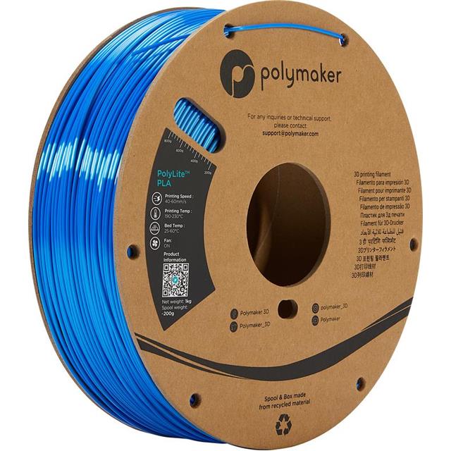 LulzBot RM-PL0374 Polymaker™ PolyLite™ PLA PLA (polilactida) Azul (azul de seda)