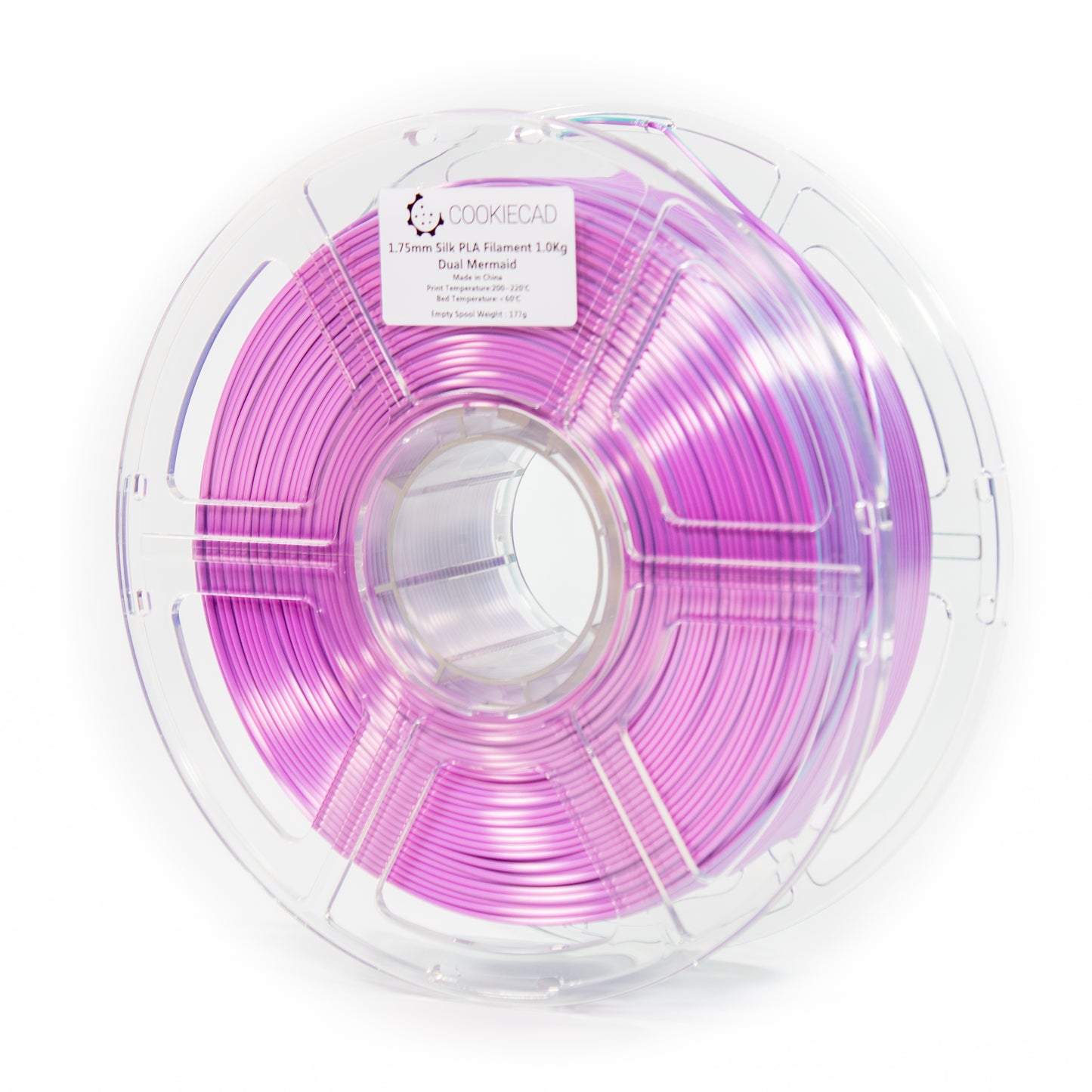 Cookiecad dual-silk-mermaid - PLA (polilactida) Doble sirena (coextrusión de seda morada y verde)