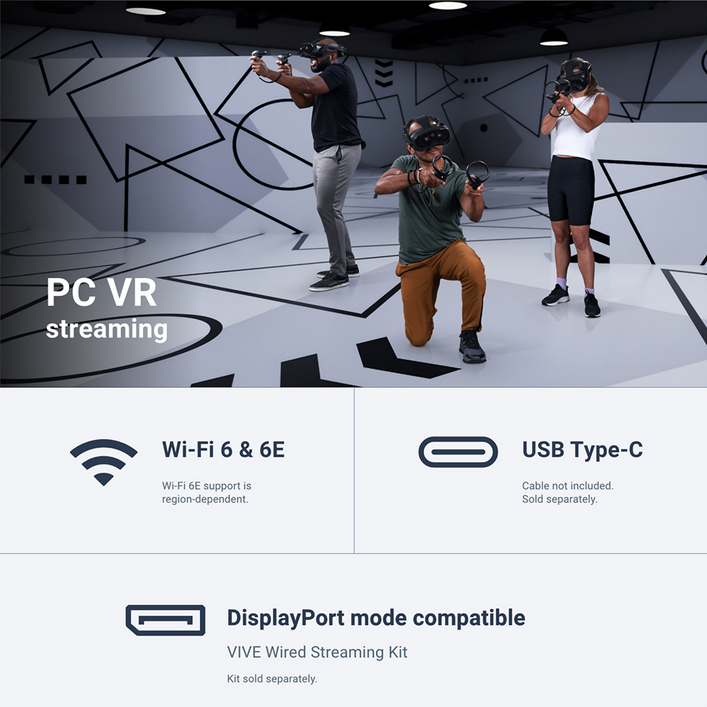 Auriculares de realidad virtual HTC VIVE Focus Vision con controladores, edición empresarial MFR: 99HAUM034000