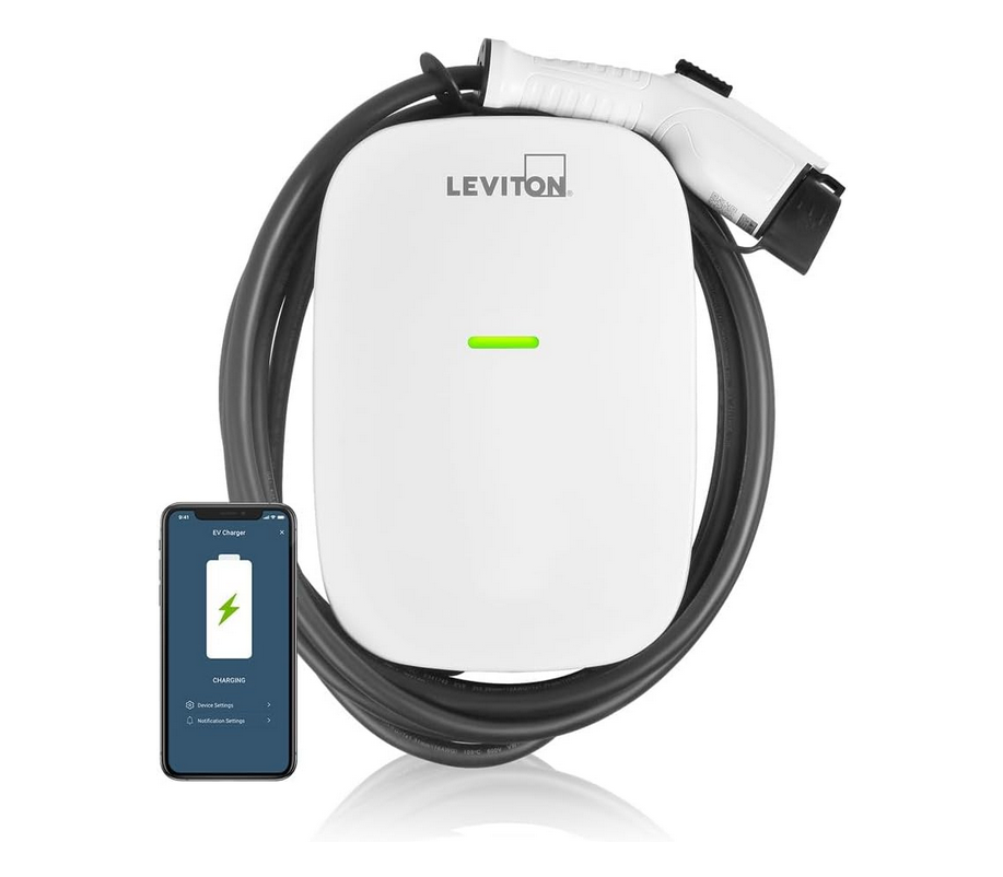 Leviton - Cargador EV de nivel 2 inteligente con Wi-Fi, 32A, 208/240 VAC, 7.6 kW, cable de 18 pies, interior/exterior, My Leviton compatible EV32W (MODELO 2023)