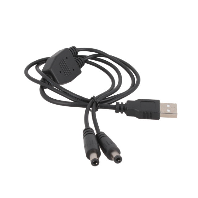 GlobTek, Inc. USBA11850M54XLCP(R) - Conector tipo barril - 2.5mm DI, 5.5mm DE (4) a clavija de conexión USB A 1.64' (500.0mm)
