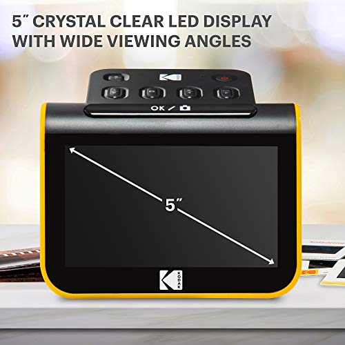 KODAK Slide N SCAN - Digitalizador de escáner de película y diapositivas con pantalla LCD de 5 pulgadas, convierte rápidamente negativos y diapositivas a fotos digitales JPEG de 22 MP, compatible con