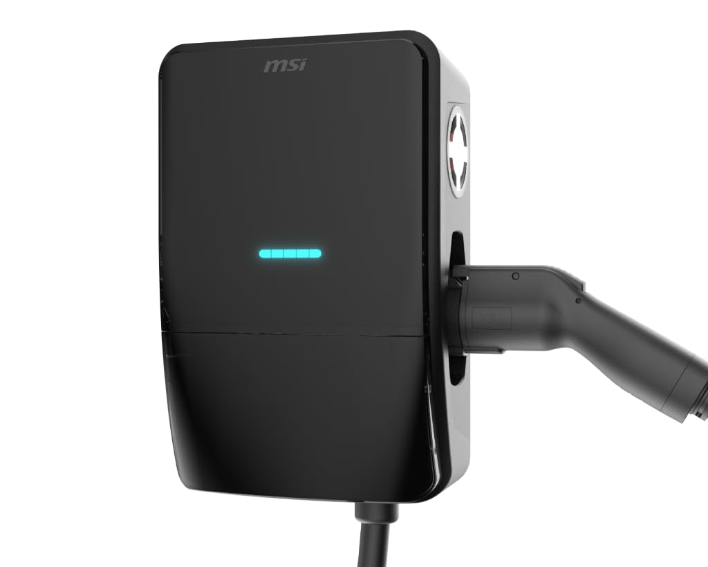 MSI EV Life Type 1 (J1772) NEMA 14-50, cargador de nivel 2, 240V, 40A, 9.6KW, clasificación IP55, resistente al agua y al polvo, IK08 resistente a los impactos, certificado UL2594, Energy Star