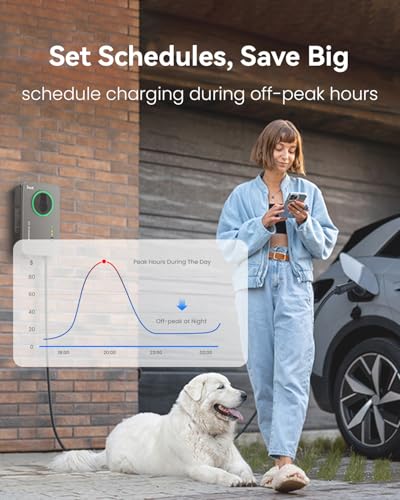 invt Cargador EV de nivel 2 – Cargador EV de 40 amperios nivel 2, cargador MENA 14-50 J1772, compatible con WiFi Ethernet, cargador de coche eléctrico para interiores y exteriores, nivel 2, estaciones