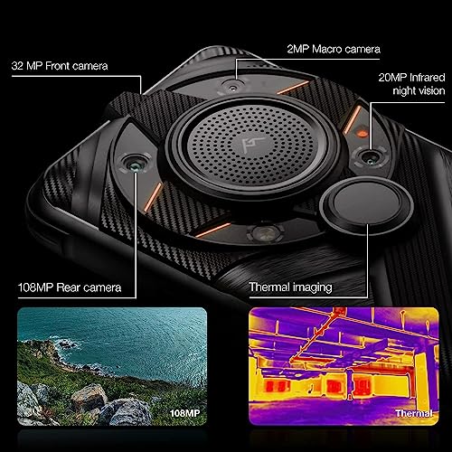 AGM G2 Guardian 5G Smartphone resistente con cámara térmica de resolución de 256 x 192, teléfono resistente con visión nocturna infrarroja de 20 MP, cámara principal de 108 MP, Qualcomm QCM6490, 6.58