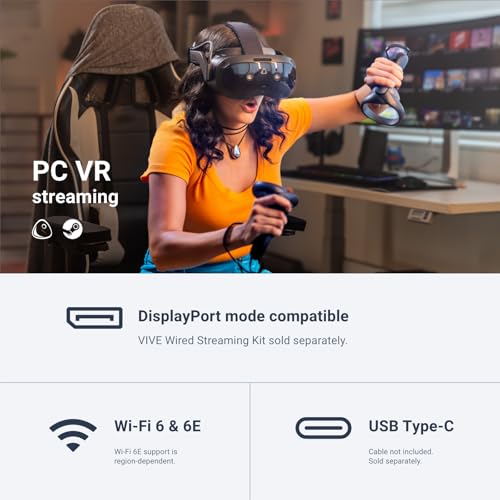 HTC Vive Focus Vision - Auriculares de Realidad Mixta y PC VR + Controladores - Edición de Consumo 99HAUM006-00