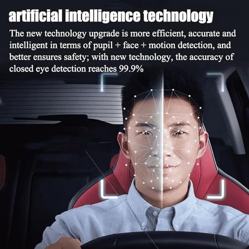 Alarma de fatiga del conductor, monitor de alarma antisueño para automóvil con función de recordatorio continuo, chip de alto rendimiento de doble núcleo y captura la cara en tiempo real,