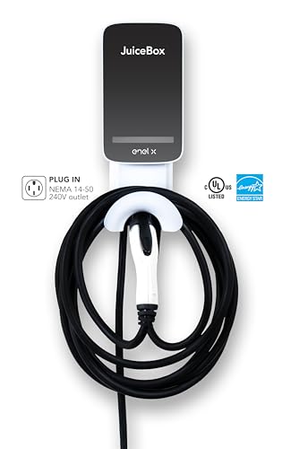 JuiceBox 32 Estación de carga inteligente para vehículos eléctricos (EV) con WiFi, 32 A, nivel 2 EVSE, cable de 25 pies, certificación UL y Energy Star, para uso interior/exterior (NEMA 14-50/gris)