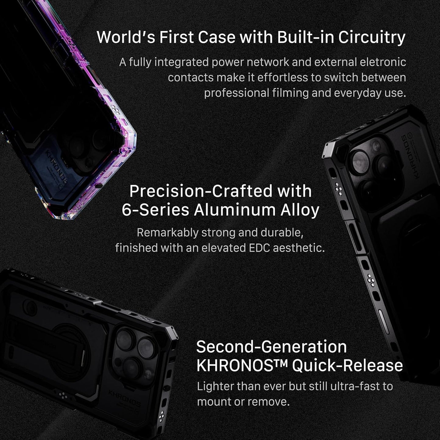 Tilta Khronos Ultimate Kit para iPhone 16 Pro | Incluye funda, ventilador de enfriamiento, mango PD de enfoque, panel LED, concentrador USB-C, mango de madera, soporte para SSD, bandeja de filtro TK-IP16-PB-B