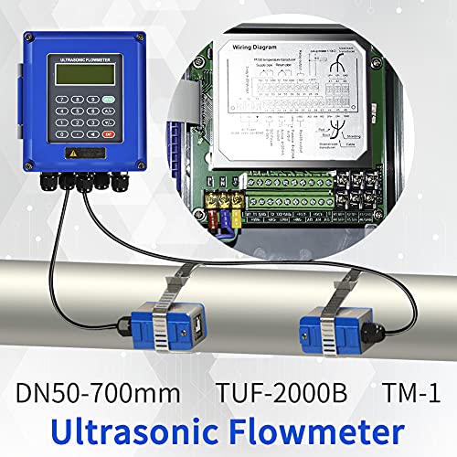 Medidor de flujo ultrasónico TUF-2000B Caudalímetro líquido IP67 Digital+TM-1 DN50-27.559 in