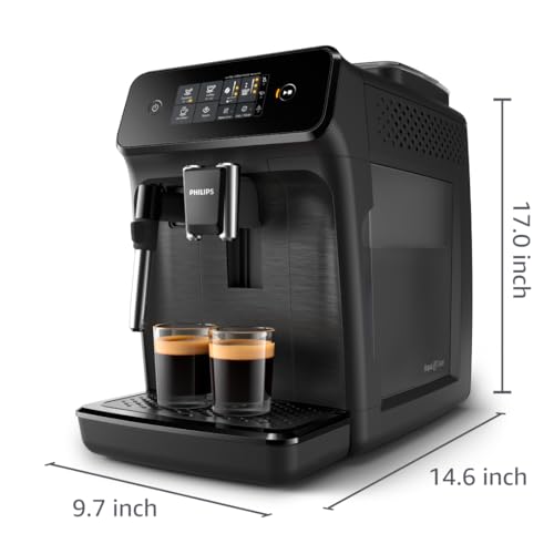 PHILIPS Máquina de espresso Super automática con molino integrado serie 1200 con espumador de leche (EP1220/04)