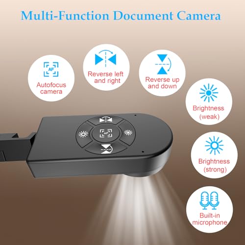 Cámara de documentos de 8 MP, cámara Doc, cámara web USB para profesores y aula, para tamaño A3 A4, micrófono incorporado, luz LED, inversor de imagen, para Windows, Mac, Chromebook, enseñanza KB-700S PAKOTOO