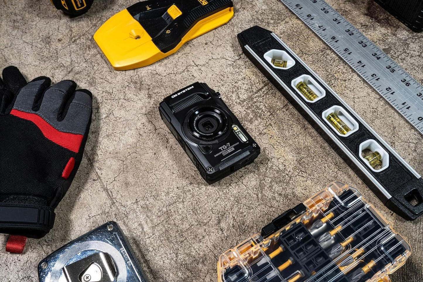 OM SYSTEM Tough TG-7 - Cámara subacuática negra, impermeable, a prueba de congelación, brillo de alta resolución, video 4K 44x Macro Shooting (Successor Olympus TG-6)