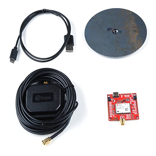 SparkFun Kit GPS-RTK-SMA – Incluye salida GPS – Antena de montaje magnético – Placa de tierra y cable USB-C – u-Blox ZED-F9P y RTK – Alta precisión en milímetros – Operaciones Rover y estación base