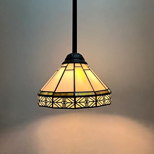 Capulina Tiffany - Lámparas colgantes, mini lámpara colgante de vitrales de 8 pulgadas de ancho, estilo rústico antiguo para cocina, isla, encimera, comedor, pasillo Número de modelo: CL088807CP