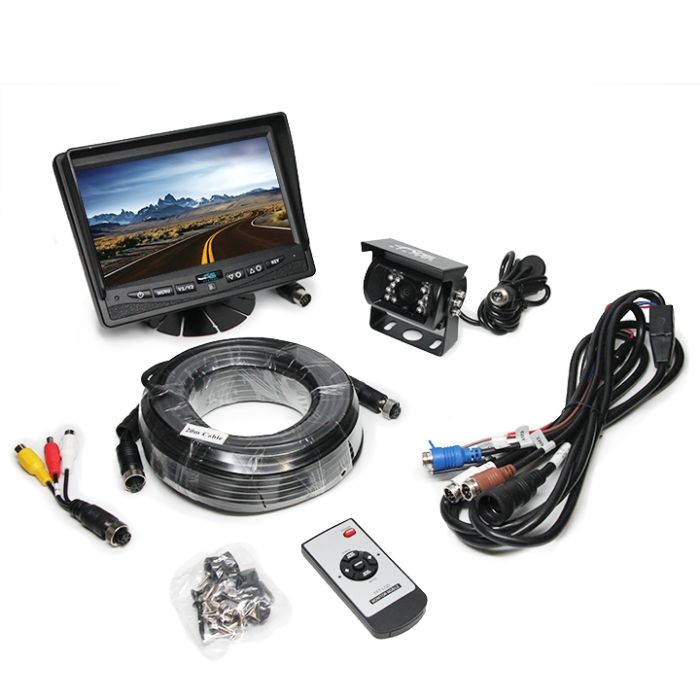 Rear view safety RVS-770613-NM-112-01 Sistema de cámara de respaldo con sensores traseros integrados Monitor 7" Cable 66 pies