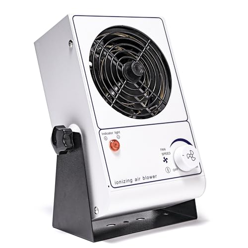 Ventilador ionizante de iones de ventilador de iones de ventilador de eliminación antiestática de descarga ESD Ventilador 110V ionizador de escritorio Ventilador Eliminador de ventilador