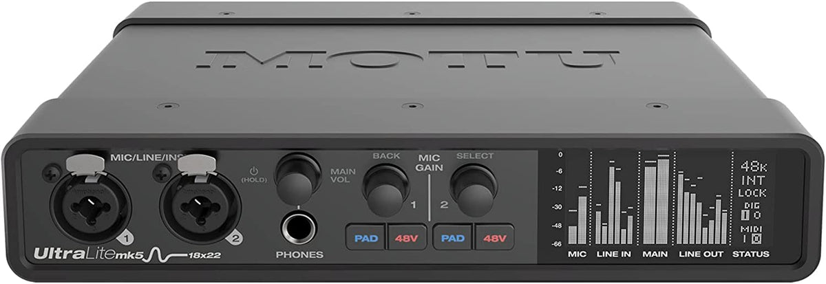 MOTU UltraLite-mk5 18x22 Interfaz de Audio USB 3 para Mac, Windows e iOS con mezcla y efectos
