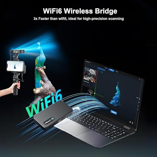 Creality CR-Scan Ferret Pro Escáner 3D para impresión 3D, escáner 3D inalámbrico de mano con puente WiFi 6, seguimiento antivibraciones, precisión de 0.004 in, escaneo rápido a todo color de 30 FPS