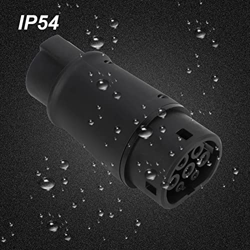 Adaptador de Carga EV, Tipo 1 a Tipo 2 Conector de Cargador EV Adaptador de Carga de Vehículos Eléctricos Protección IP54 16A 32A 230V Universal