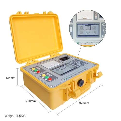 Kit de probador de relación de giros de transformador - Prueba de transformador trifásico y monofásico, PT CT, prueba de polaridad con batería de litio