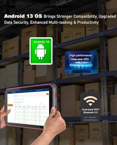 Escáner de tableta resistente de 8 pulgadas, tableta Android 13 Enterprise con motor de escáner de código de barras Honeywell N6603 1D y 2D integrado, WiFi y 4G LTE, para seguimiento de inventario de