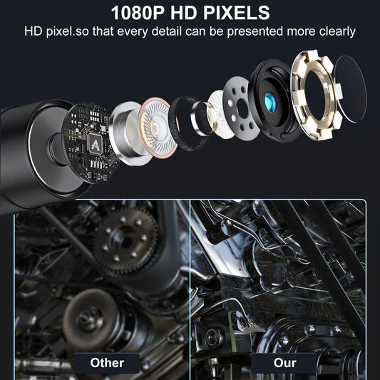 Hanmatek IE01 Cámara endoscopio Industrial pantalla de 4,3 pulgadas HD1080P IP67 impermeable 8 LED boroscopio de inspección de luz para reparación de tuberías de automóviles