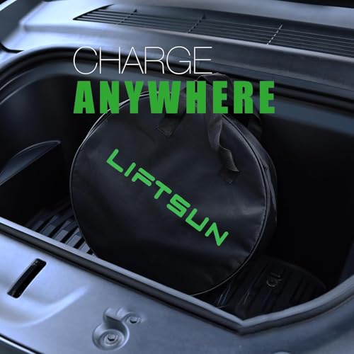 LIFTSUN Cargador EV de nivel 2, máximo 40 amperios 9.6 KW EVSE, cargador portátil J1772 para el hogar, cargador EV ajustable 13A/16A/24A/32A/40A, cable de doble uso de 21 pies para vehículos LS-I15A-21FT