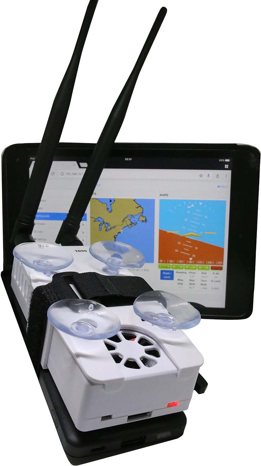 Stratux ADS-B - Receptor de doble banda para clima y tráfico de aviación, WAAS GPS, AHRS, paquete de baterías, montaje de succión, antenas, SDR
