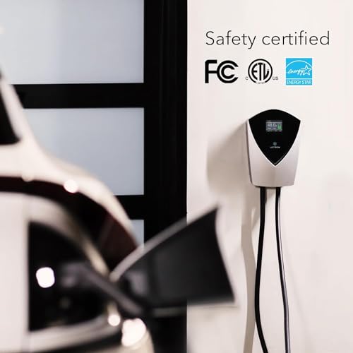 Lectron V-Box - Estación de carga para vehículos eléctricos de 48 amperios, potente cargador de nivel 2 (240 V) con enchufe NEMA 14-50/cableado, certificado Energy Star y ETL para vehículos eléctricos