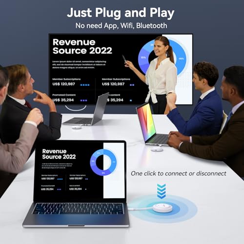 Transmisor inalámbrico USB C y receptor HDMI, 5G inalámbrico USB-C a HDMI Extensor 98FT/30M, adaptador de pantalla inalámbrico 1080P Transmisión de video/audio a TV/Monitor/Proyector desde