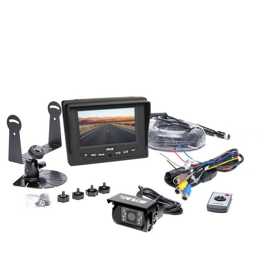 REAR VIEW SAFETY Sistema de cámara de visión trasera con monitor LCD de 5" y 3 canales (con arnés de alimentación) CG-1B35D