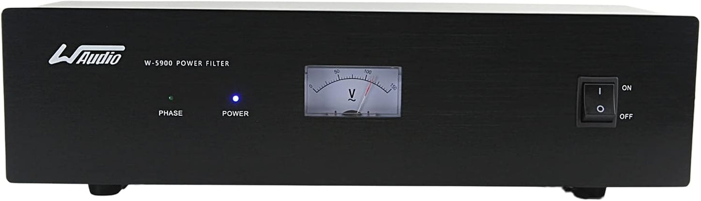 Acondicionador de energía de ruido de CA - Purificador de red de audio y video Filtro de ruido Protector de sobretensiones con enchufes estándar de EE. UU. (plata)
