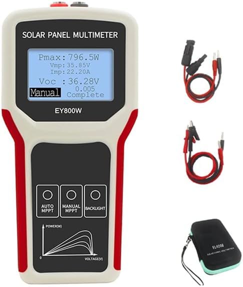 Probador de panel solar/medidor de panel solar EY800W/instrumento de prueba fotovoltaico ultra circuito abierto voltaje automático/manual MPPT claro LCD