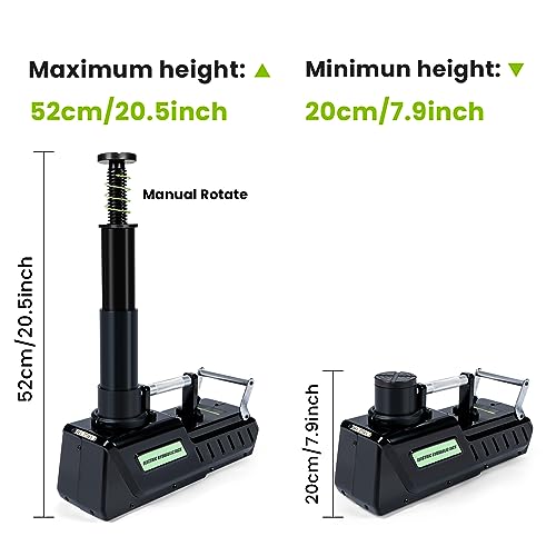 Anbull Gato eléctrico para coche de 15 toneladas, kit hidráulico de gato de coche de 12 V CC, gato eléctrico de piso con luz LED para vehículos recreativos, furgonetas, camiones, SUV cambio de