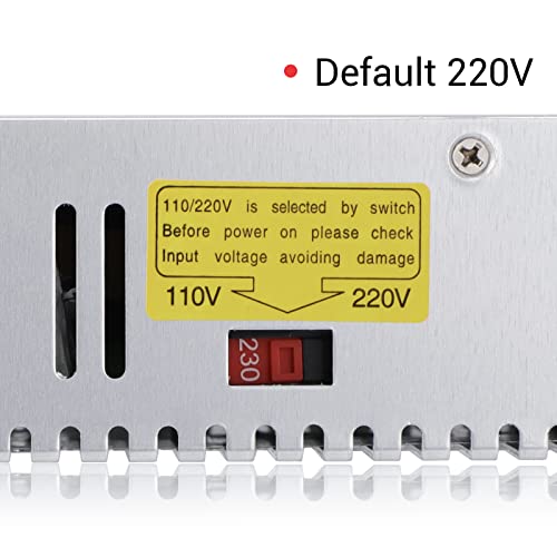 DROK - Fuente de alimentación de 24 V, CA 110 V/220 V a CC 0-24 V, 20 A 480 W, adaptador ajustable variable regulado 5 V, 12 V, 24 V, voltaje, transformador LED de voltaje de conmutación de 20 A,