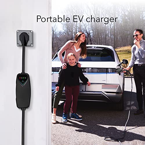 Lectron Cargador J1772 de nivel 2 (versión WiFi) – 240 V, 40 amperios, enchufe NEMA 14-50, cable de extensión de 16 pies – Cargador de coche eléctrico portátil para J1772 Evs