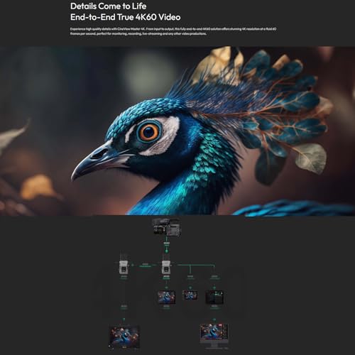 ACCSOON CineView Master 4k Sistema de transmisión de video inalámbrico Transmisor y receptor 2.4+5Ghz+6GHz Transmisión de tres bandas 604k Resolución 25 ms Latencia 8202ft Rango 1 con cable + 4