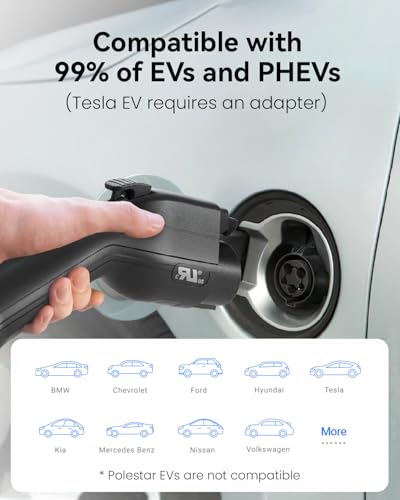 invt Cargador EV de nivel 2 – Cargador EV de 40 amperios nivel 2, cargador MENA 14-50 J1772, compatible con WiFi Ethernet, cargador de coche eléctrico para interiores y exteriores, nivel 2, estaciones