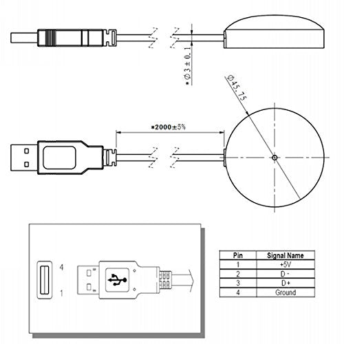 Antena Gmouse del receptor de GPS del USB para la base magnética de la navegación marina del coche de la PC del ordenador portátil