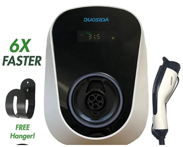 DUOSIDA EV cargador de nivel 2 de montaje en pared 32 Amp 240v 7.2Kw J1772 tipo 1 3050-SES-32-O-5C