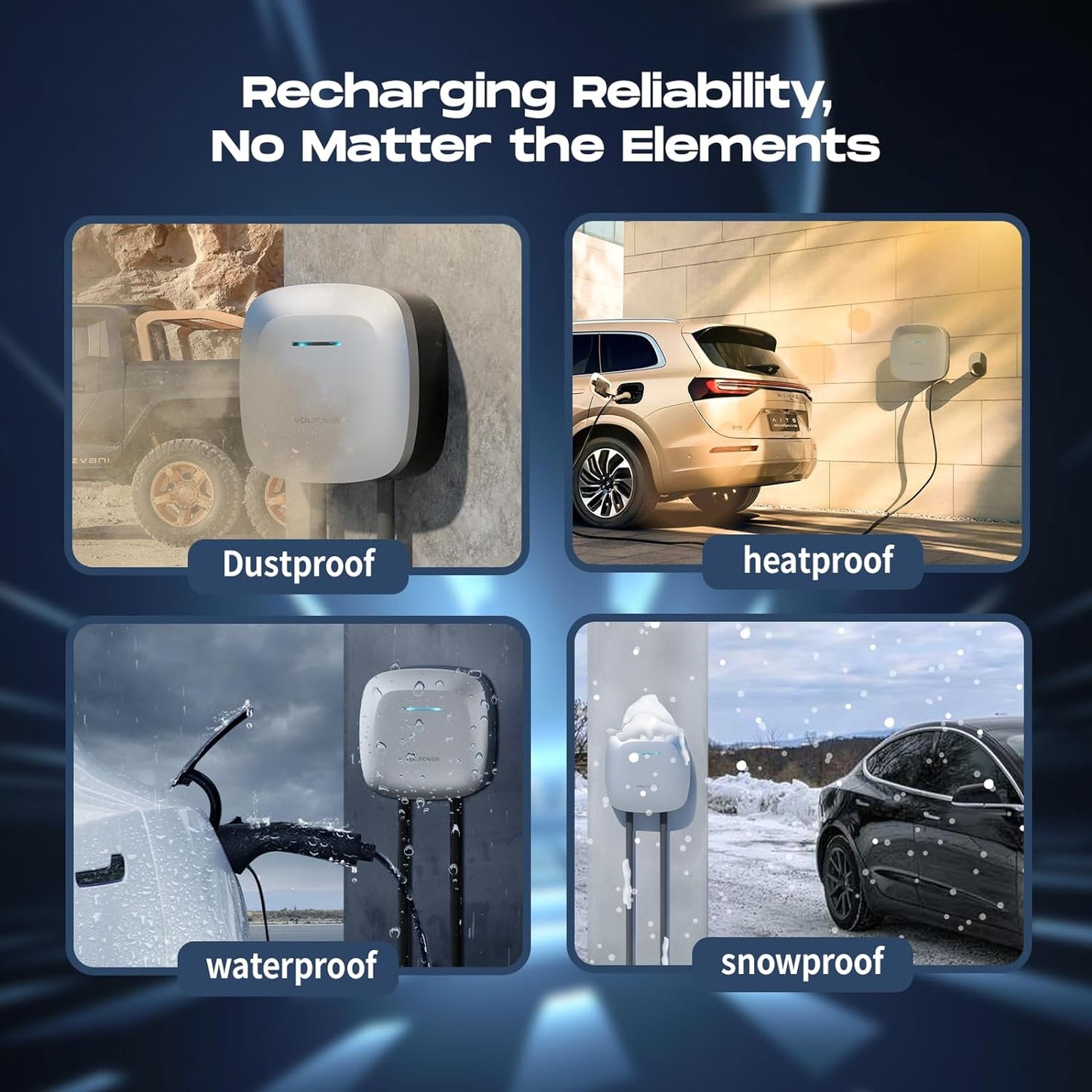 VDL POWER EV Charger 11KW, Type 2 Electric Car Charger, 10/13/16A EV Charging Station with APP Control 5M Cable Electric Vehicle Charger, IP65 Waterproof Wall Charging Box, Fast Charge
