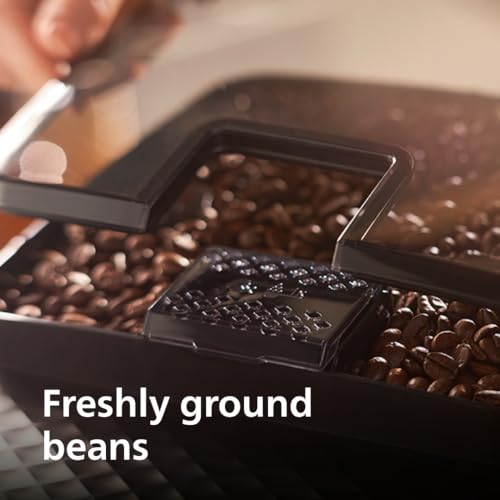 PHILIPS Máquina de espresso Super automática con molino integrado serie 1200 con espumador de leche (EP1220/04)